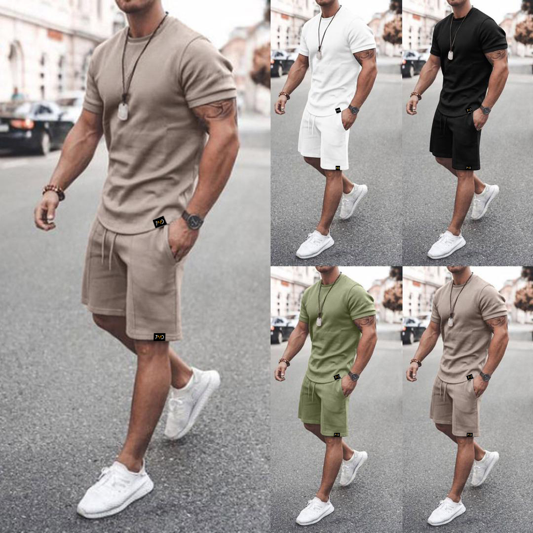 7MD STORE TWO PIECE SET MEN'S TRACKSUIT SUMMER CLOTHES T-SHIRT & SHORT ...