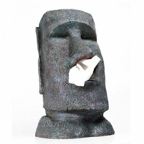 Antique Tissue Box Moai Stone Man Tissue Holders Stone Tissue Box