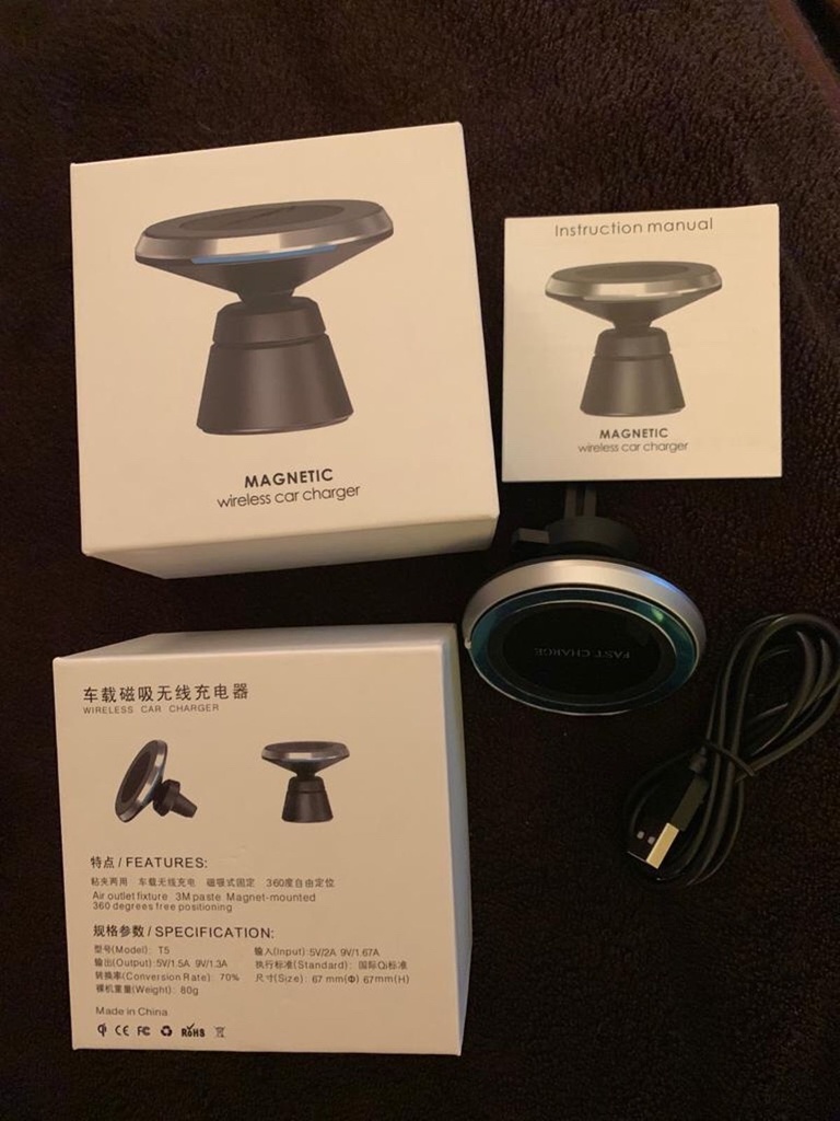 Magnetic Wireless Car Charger Mount T5