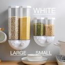 Push Button Wall Mounted Grain Storage Tank for Kitchen Cerel Dispenser Double Large