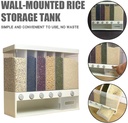 6 In1 Kitchen Wall Mounted Assorted Grain Rice Bucket Tub Cereal Dispenser Dry Food Storage Container