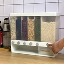 6 In1 Kitchen Wall Mounted Assorted Grain Rice Bucket Tub Cereal Dispenser Dry Food Storage Container