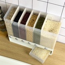 6 In1 Kitchen Wall Mounted Assorted Grain Rice Bucket Tub Cereal Dispenser Dry Food Storage Container