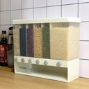 6 In1 Kitchen Wall Mounted Assorted Grain Rice Bucket Tub Cereal Dispenser Dry Food Storage Container