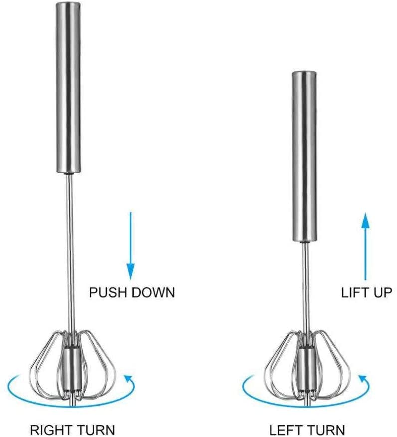 Coffee Egg Stir Device Push Down Rotary Automatic Whisk Hand Blender Kitchen Tool
