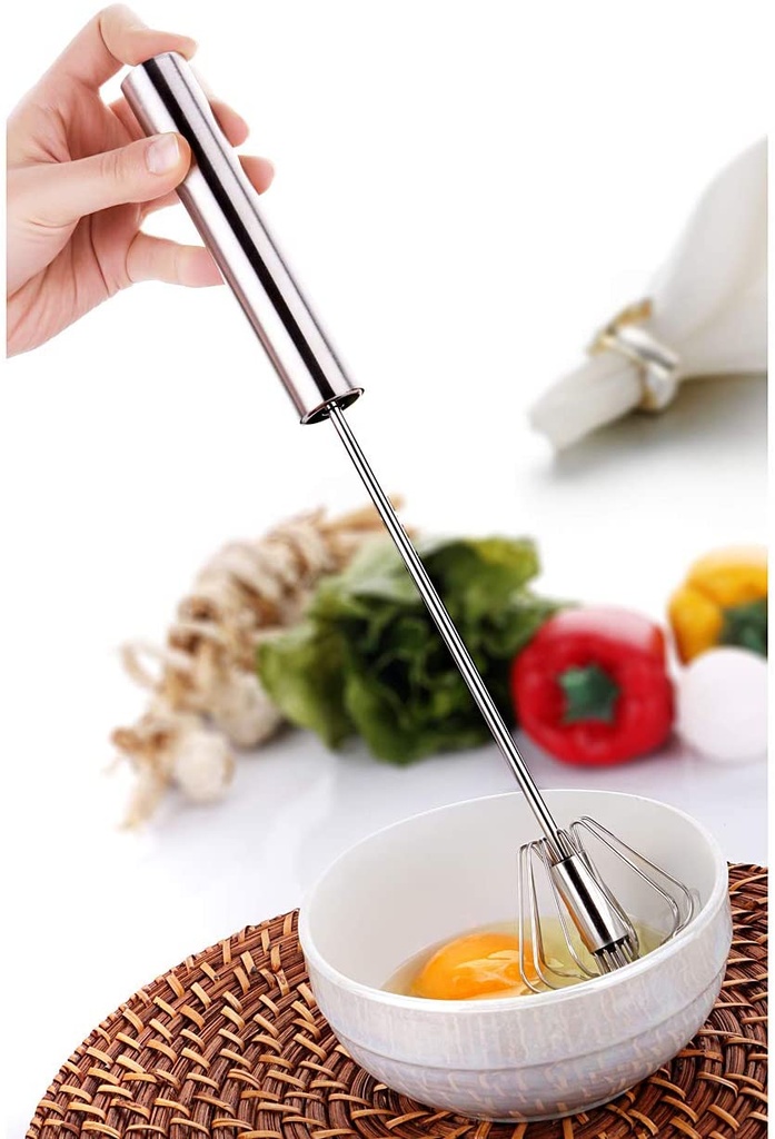 Coffee Egg Stir Device Push Down Rotary Automatic Whisk Hand Blender Kitchen Tool