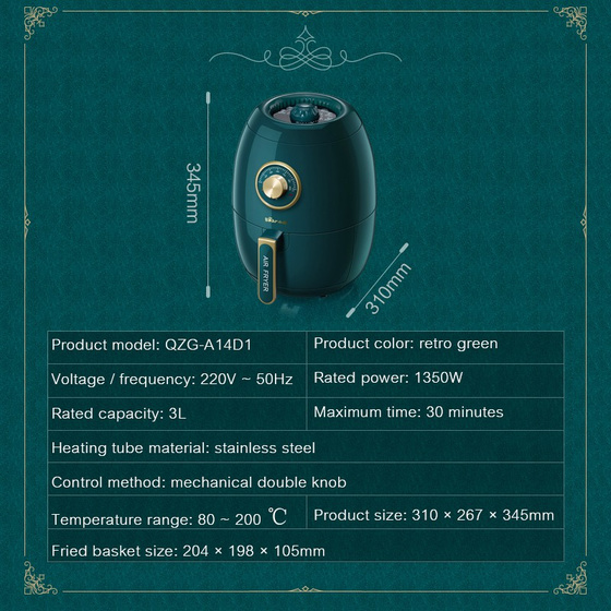 Bear toasters air fryer QZG-A14D1
