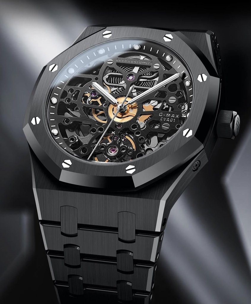 G-MAX Series Hollow Watch Men’s Automatic Mechanical Watch Men’s Fashion Waterproof Luminous Stainless Steel Men’s Watch