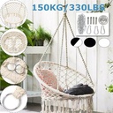 Indoor Outdoor Hammock Chair Cotton Single Garden Swing Portable Hanging Chair Max Load 330lbs