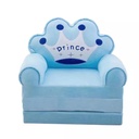 MAXYOYO Prince and Princess Imperial Crown Plush Bean Bag,Pink Blue Chair Seat for Children,Cartoon Tatami Chairs,Birthday Gifts for Boys and Girls