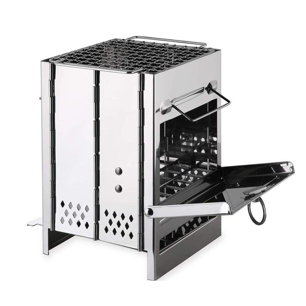 Portable Outdoor Mini Barbecue Stove Stainless Steel Folding Furnace