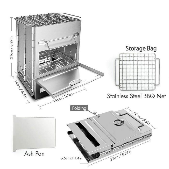 Portable Outdoor Mini Barbecue Stove Stainless Steel Folding Furnace