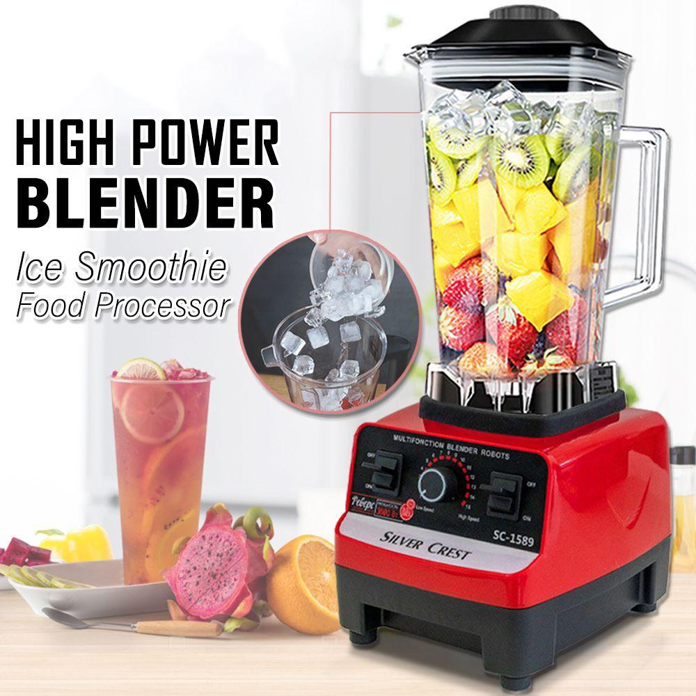 Silver Crest SC-1589 Blender Professional Heavy Duty Commercial Mixer Juicer Speed Grinder and Ice Smoothies for Home & Shop (Single Jar) 4500W