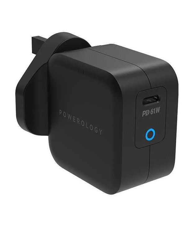 Powerology 61W Ultra-Compact  PD GAN Charger - Black P61PDWUKCBK