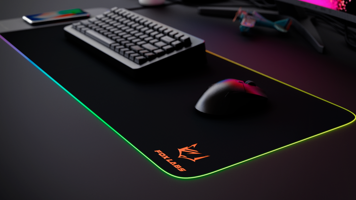 FoxLabs Magic Carpet Wireless Charging RGB Gaming mouse and Keyboard pad