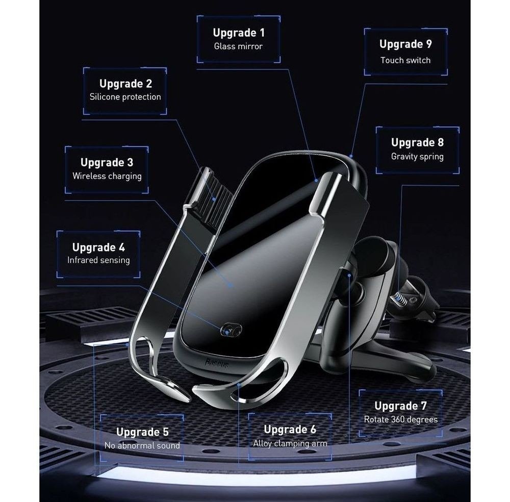 baseus rock-solid Vehicle Mounted Holder Wireless Charger WXHW01-0S