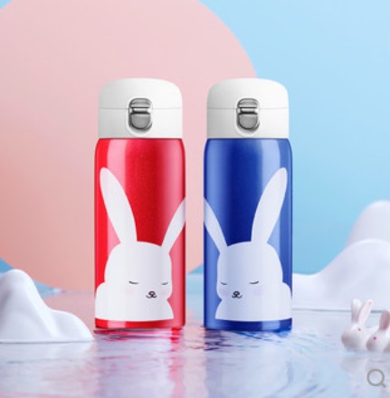 XIAOMI Fun Home Onehanded Tumbler FunHome Student Portable Insulation Cup 350ML Red &amp; Blue