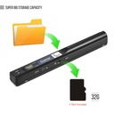 Generic-Portable Handheld Wand Wireless Scanner A4 Size 900DPI JPG/PDF Formate LCD Display with Protecting Bag for Business Document Reciepts Books Images