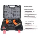 21 VOLT RECHARGEABLE RECIPROCATING SAW KIT CORDLESS RECIPROCATING SAW WITH 6 SAW BLADES TWO LITHIUM BATTERIES