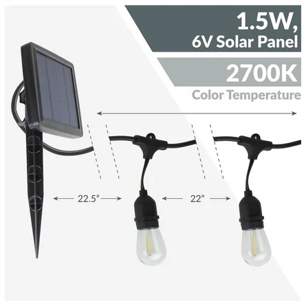 10 pcs G40 Bulbs Solar LED Light Outdoor Garden String Lights Landscape Garland Light Christmas Holiday Decoration Light