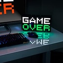 Game Over 8 Bit Light Retro Gaming Mood Lamp Color Phasing &amp; Music Reactive New