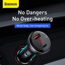 Baseus Digital Display PPS Dual Quick Car Charger 45W + Type-C to Type-C 3A (CCBX)