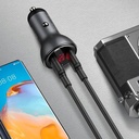 Baseus Digital Display PPS Dual Quick Car Charger 45W + Type-C to Type-C 3A (CCBX)