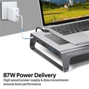 PROMATE 11-in-1 Ergonomically Designed Anti-Skid Aluminium Alloy DeskHub
