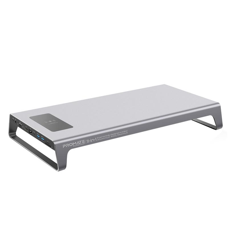 PROMATE 11-in-1 Ergonomically Designed Anti-Skid Aluminium Alloy DeskHub