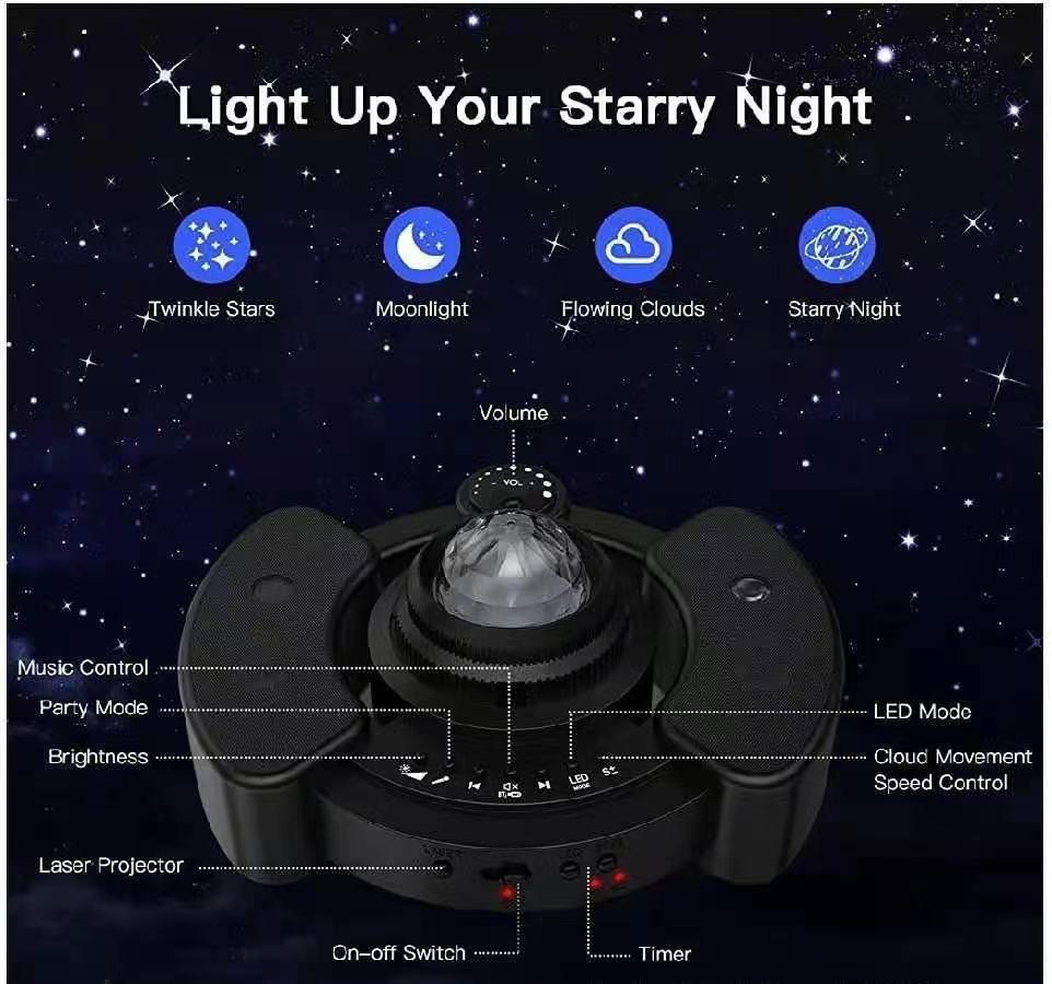 PAIPU UFO 4 in 1 Galaxy Star Projector