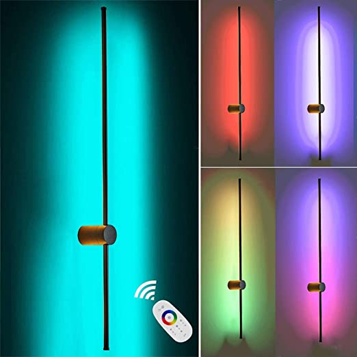 Dimmable colorful wall lamp modern RGB remote control LED wall lamp bedroom living room decoration lighting