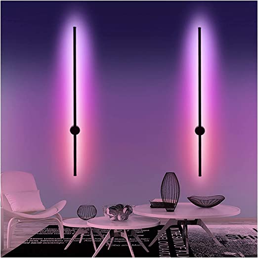 Dimmable colorful wall lamp modern RGB remote control LED wall lamp bedroom living room decoration lighting