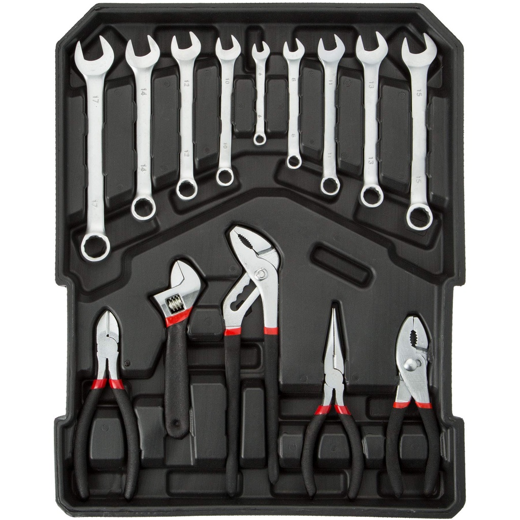 TecTake 187Pcs Aluminium Metal Tool Box Kit