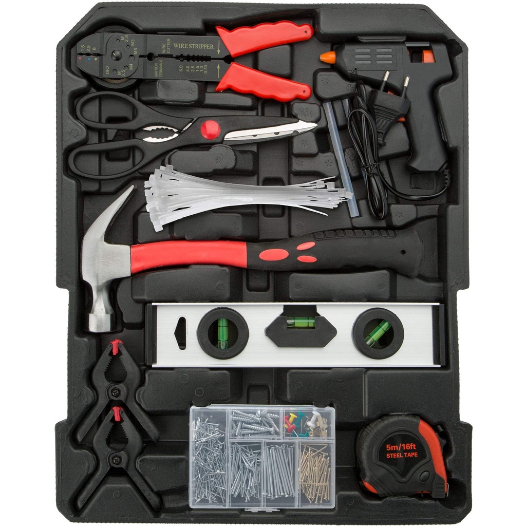 TecTake 187Pcs Aluminium Metal Tool Box Kit
