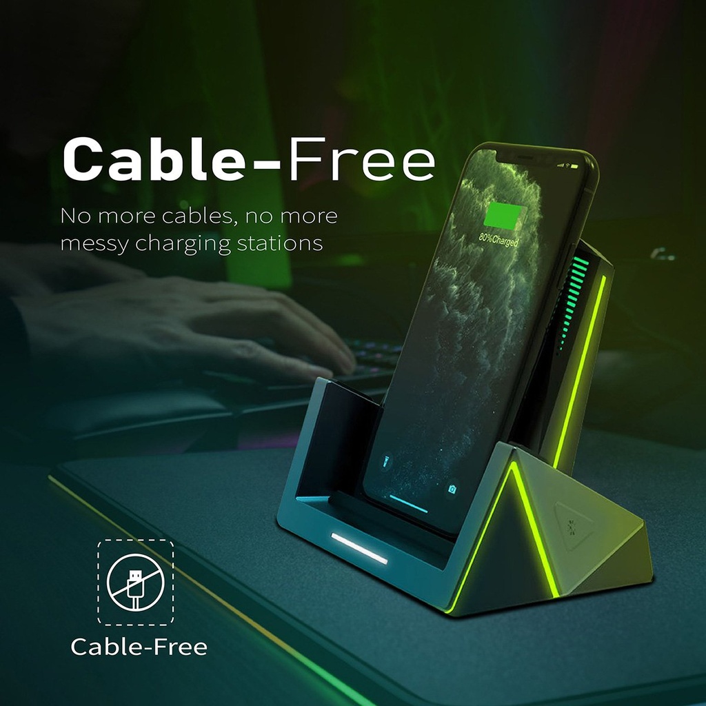 VERTUX VertuCharge-Qi 15W Pro-Gaming Wireless Charging Station