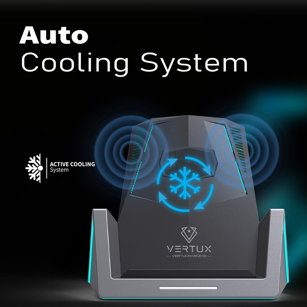 VERTUX VertuCharge-Qi 15W Pro-Gaming Wireless Charging Station