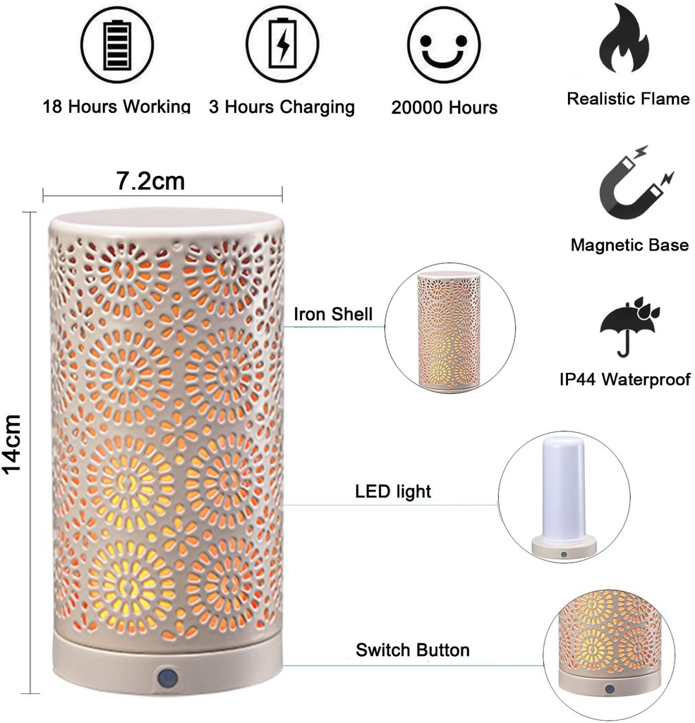 LED MAGNET Candle Light 2 Packs FLAME LIGHT