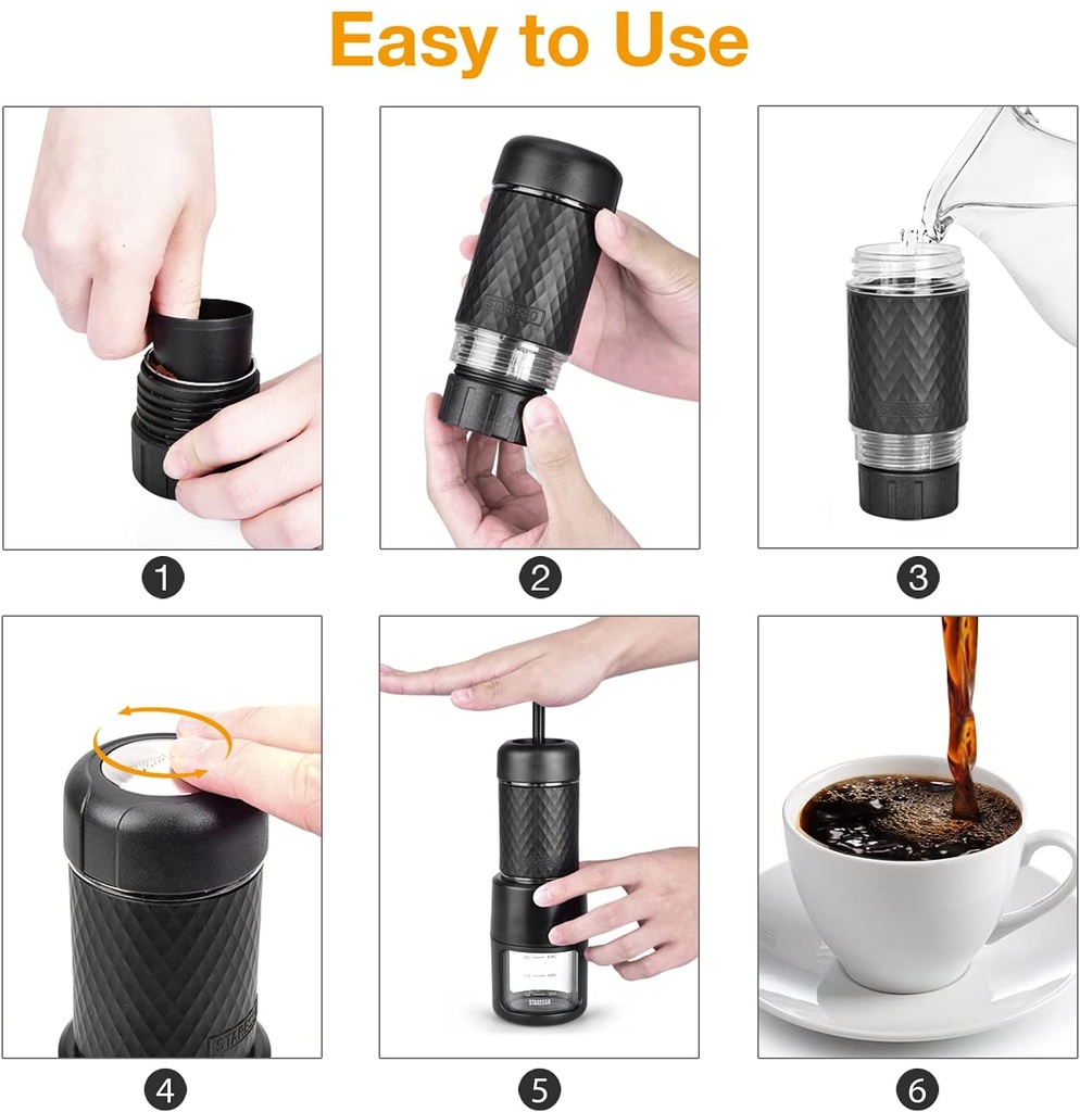 STARESSO Manual Espresso Machine Portable Coffee Maker