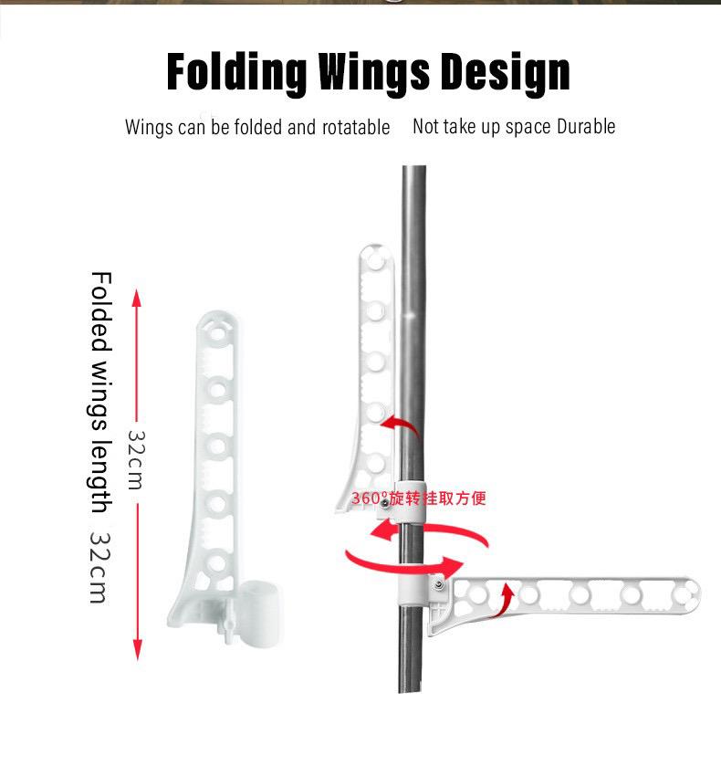 Flexible Clothes Hanger One Column Consists Of 3 Irons, 3 Wings, 3 Screws, 2 Silicone bases