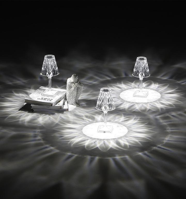 RECHARGEABLE CRYSTAL RGB TABLE LIGHT BED SIDE LAMP