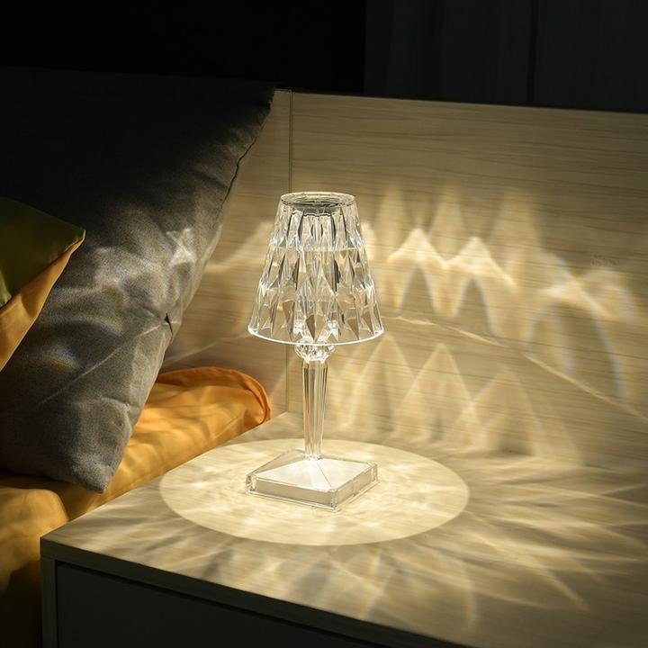 RECHARGEABLE CRYSTAL RGB TABLE LIGHT BED SIDE LAMP