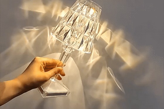 RECHARGEABLE CRYSTAL RGB TABLE LIGHT BED SIDE LAMP