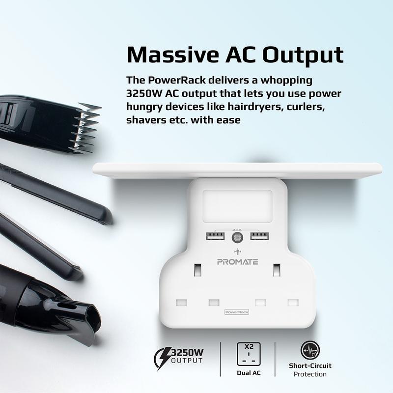 PROMATE PowerRack 5-in-1 Wall-Mount Charging Station