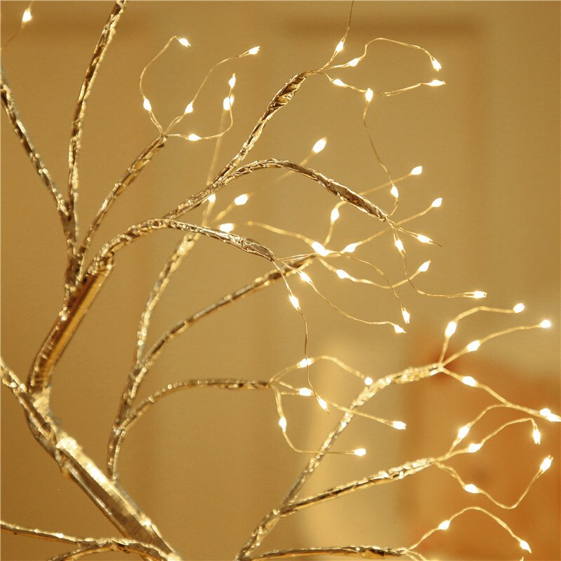 Mini LED Tree Lights Bedroom Night Light and Descktop With  USB and Battery, Copper Wire String Lights ,Touch Switch