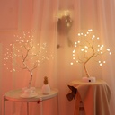 Mini LED Tree Lights Bedroom Night Light and Descktop With  USB and Battery, Copper Wire String Lights ,Touch Switch