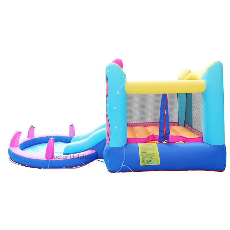 Outdoor Kids Swimming Pool Toy Doctor Floating House Dolphin Octopus Jumping Water Spray Fun Garden With Tube Trampoline