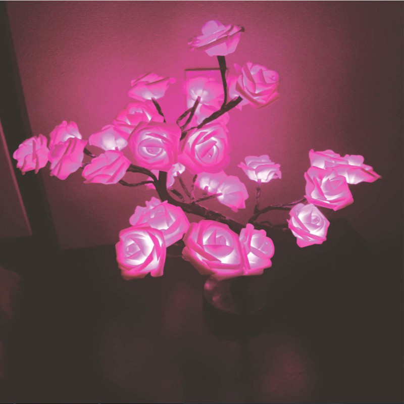 LED Table Lamp Rose Flower Tree USB Night Lights LED Light for Home Decoration Table Lights Party Christmas Xmas Wedding Bedroom Decor