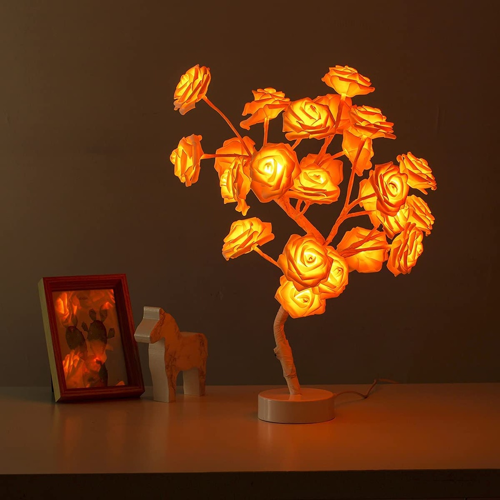 LED Table Lamp Rose Flower Tree USB Night Lights LED Light for Home Decoration Table Lights Party Christmas Xmas Wedding Bedroom Decor