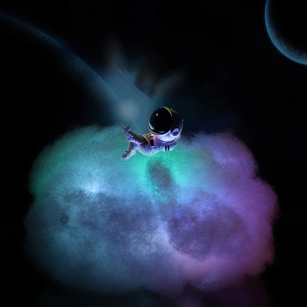 Creative LED Colorful Clouds Astronaut Lamp with Rainbow Effect,Astronaut Lamp with Rainbow Effect As Children's Night Light Cloud Lamps Fixture for Child Girls Boys Room Bedroom Decoration