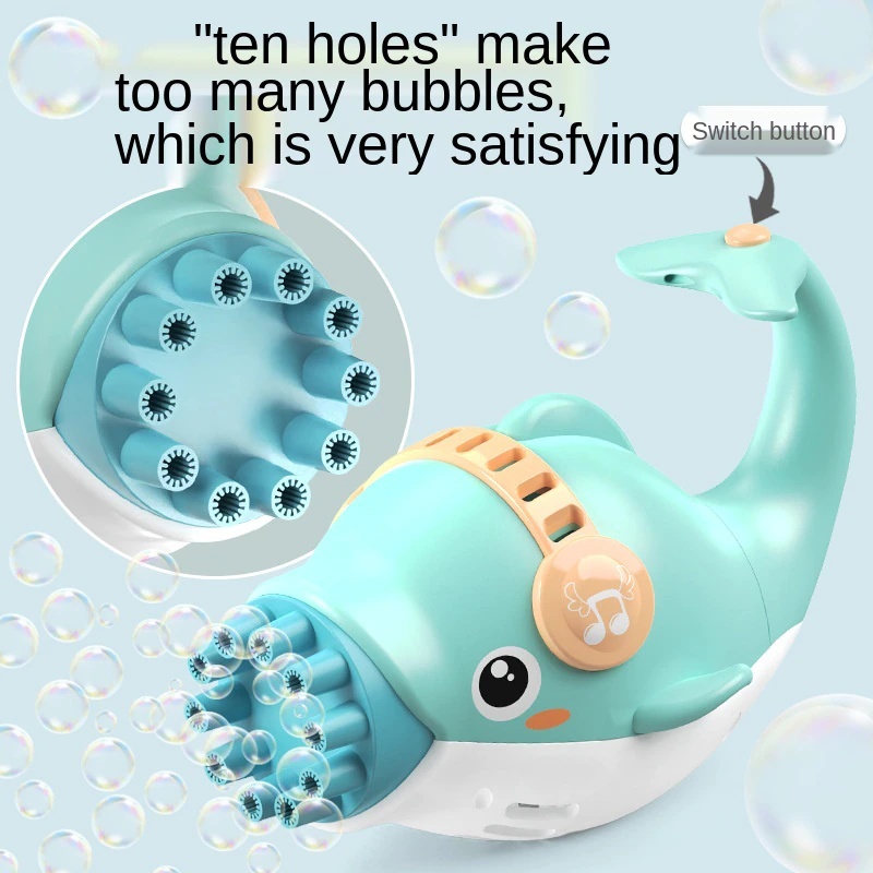 Bubble Machine Dolphin Bubble Gun Blowing Automatic Soap For Kids Summer Outdoor Children Toys  WITH GIFT